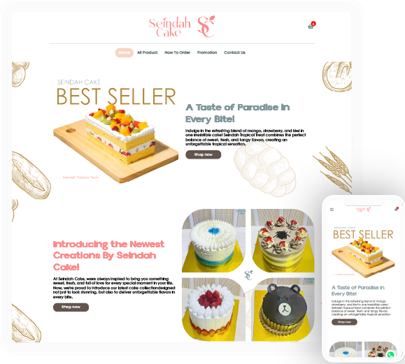 Seindah Cake adalah pelopor kue dengan buah segar di dalamnya, menghadirkan pengalaman rasa yang lezat, sehat, dan estetis.